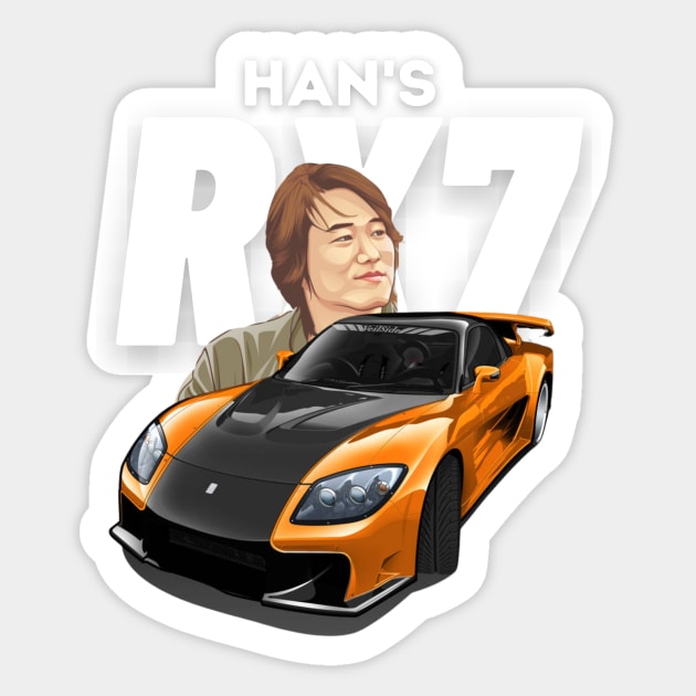 Han's rx7 Tokyo Drift Sticker by MOTOSHIFT